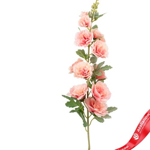 Фото 2: Мальва искусственная (пластик), 91см, персиковый