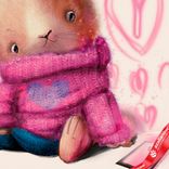 Маленькое фото 5: Мини-открытка «Все мои мысли о тебе (зайка)», 7,5х9,5 см