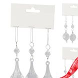 Маленькое фото 2: Набор подвесных украшений (пластик) 3шт., 10х9см, в асс, прозрачный