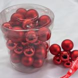 Маленькое фото 1: Набор шаров 36 шт. на проволоке (стекло), D2,5-3см, в асс., красный