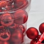 Маленькое фото 3: Набор шаров 36 шт. на проволоке (стекло), D2,5-3см, в асс., красный