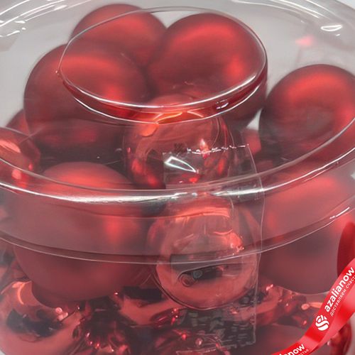 Фото 4: Набор шаров 36 шт. на проволоке (стекло), D2,5-3см, в асс., красный