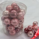 Маленькое фото 1: Набор шаров 36 шт. на проволоке (стекло), D2,5-3см, в асс., розовый