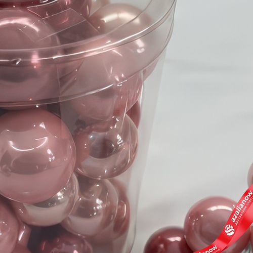 Фото 3: Набор шаров 36 шт. на проволоке (стекло), D2,5-3см, в асс., розовый