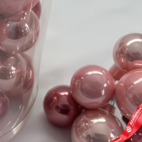 Фото 5: Набор шаров 36 шт. на проволоке (стекло), D2,5-3см, в асс., розовый