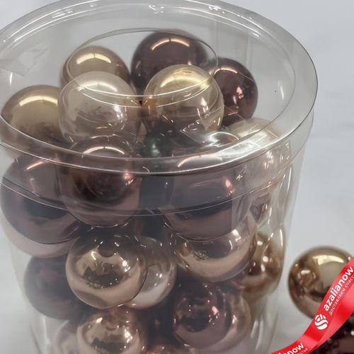 Фото 2: Набор шаров 36 шт. на проволоке (стекло), D2,5-3см, в асс., шампань/коричневый