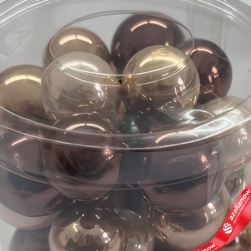 Фото 4: Набор шаров 36 шт. на проволоке (стекло), D2,5-3см, в асс., шампань/коричневый