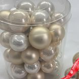 Маленькое фото 2: Набор шаров 36 шт. на проволоке (стекло), D2,5-3см, в асс., шампань/кремовый