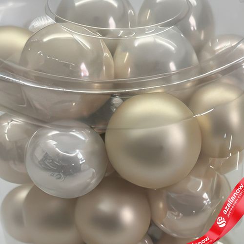 Фото 4: Набор шаров 36 шт. на проволоке (стекло), D2,5-3см, в асс., шампань/кремовый