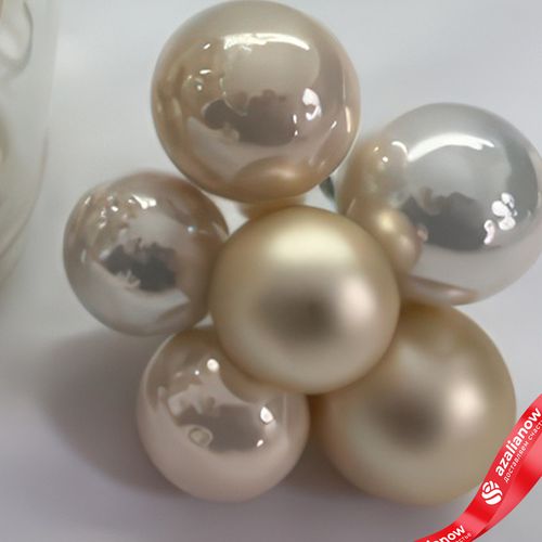 Фото 5: Набор шаров 36 шт. на проволоке (стекло), D2,5-3см, в асс., шампань/кремовый