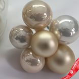 Маленькое фото 5: Набор шаров 36 шт. на проволоке (стекло), D2,5-3см, в асс., шампань/кремовый