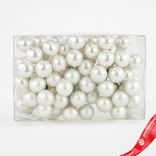 Маленькое фото 1: Набор шаров 72шт. на проволоке (стекло), D2см, в асс., белый