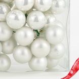 Маленькое фото 5: Набор шаров 72шт. на проволоке (стекло), D2см, в асс., белый