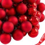 Маленькое фото 5: Набор шаров 72шт. на проволоке (стекло), D2см, в асс., красный