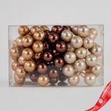 Маленькое фото 1: Набор шаров 72шт. на проволоке (стекло), D2см, в асс., шампань/коричневый