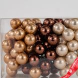 Маленькое фото 2: Набор шаров 72шт. на проволоке (стекло), D2см, в асс., шампань/коричневый