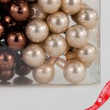 Маленькое фото 3: Набор шаров 72шт. на проволоке (стекло), D2см, в асс., шампань/коричневый