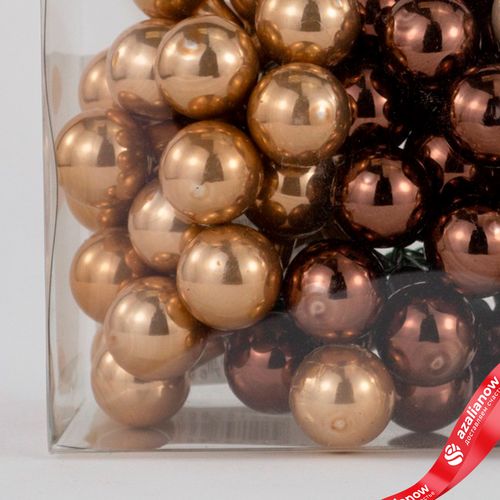 Фото 4: Набор шаров 72шт. на проволоке (стекло), D2см, в асс., шампань/коричневый