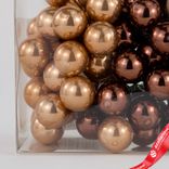 Маленькое фото 4: Набор шаров 72шт. на проволоке (стекло), D2см, в асс., шампань/коричневый