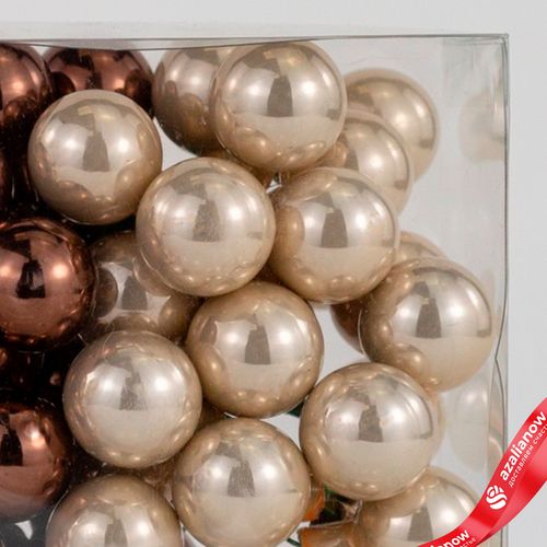 Фото 5: Набор шаров 72шт. на проволоке (стекло), D2см, в асс., шампань/коричневый