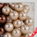 Маленькое фото 5: Набор шаров 72шт. на проволоке (стекло), D2см, в асс., шампань/коричневый