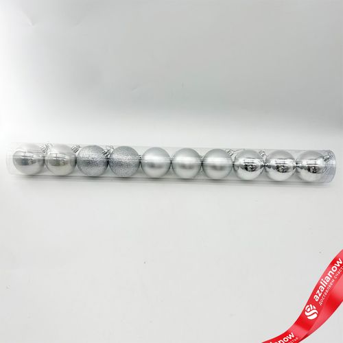 Набор шаров в тубе 10шт. (пластик), D6см, белый