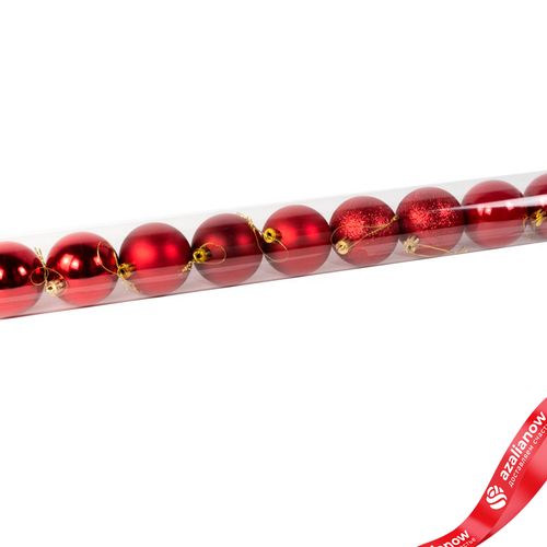 Фото 2: Набор шаров в тубе 10шт. (пластик), D6см, красный