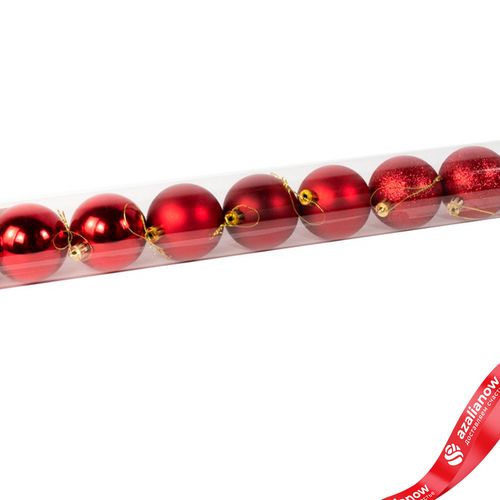 Фото 3: Набор шаров в тубе 10шт. (пластик), D6см, красный