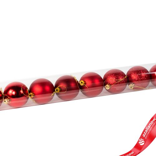 Фото 4: Набор шаров в тубе 10шт. (пластик), D6см, красный