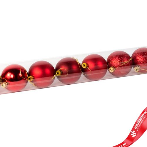 Фото 5: Набор шаров в тубе 10шт. (пластик), D6см, красный