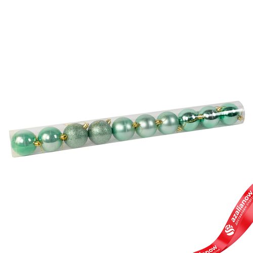 Набор шаров в тубе 10шт. (пластик), D6см, мятный