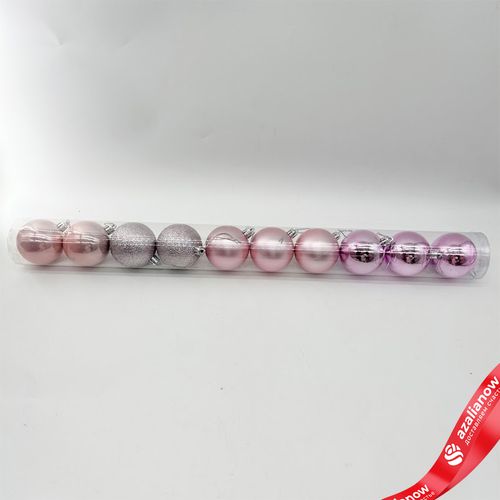 Набор шаров в тубе 10шт. (пластик), D6см, розовое золото