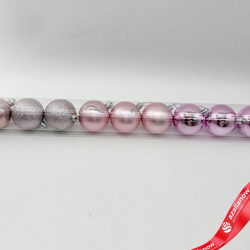 Фото 2: Набор шаров в тубе 10шт. (пластик), D6см, розовое золото