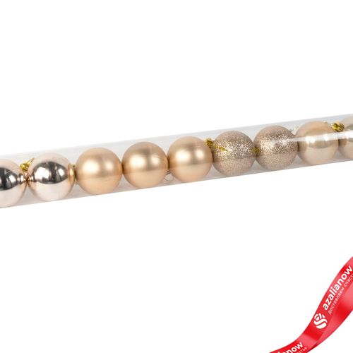 Фото 2: Набор шаров в тубе 10шт. (пластик), D6см, шампань