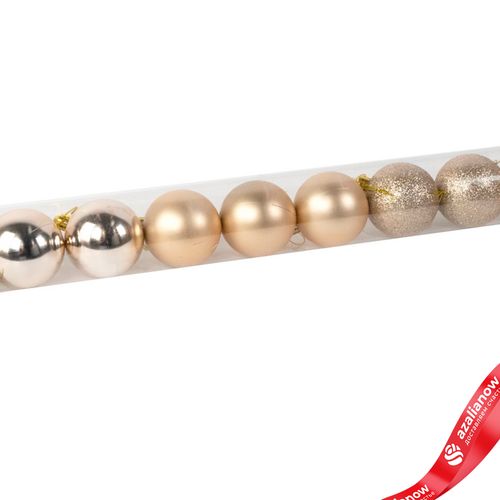 Фото 3: Набор шаров в тубе 10шт. (пластик), D6см, шампань