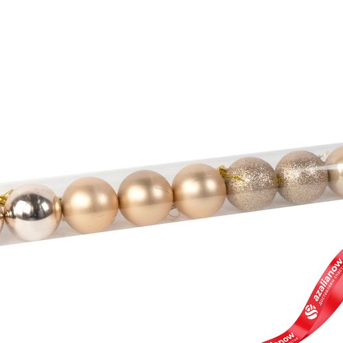 Фото 4: Набор шаров в тубе 10шт. (пластик), D6см, шампань