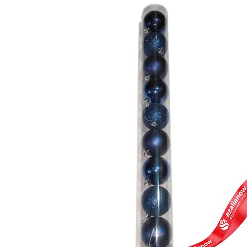 Фото 2: Набор шаров в тубе 10шт. (пластик), D6см, темно-синий