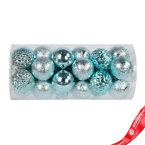 Набор шаров 16шт. (пластик), D4см, голубой