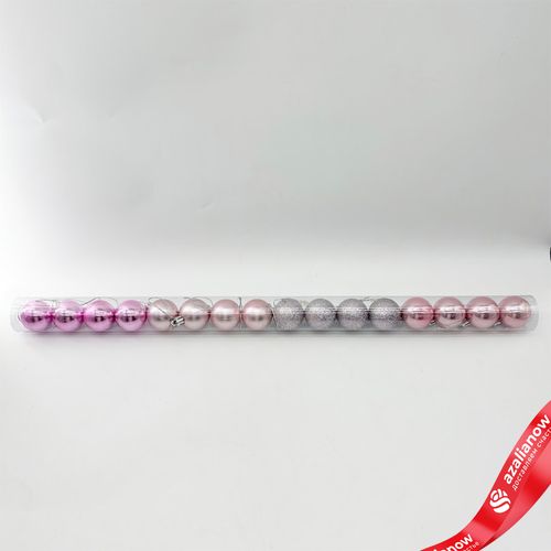 Набор шаров в тубе 16шт. (пластик), D4см, розовое золото