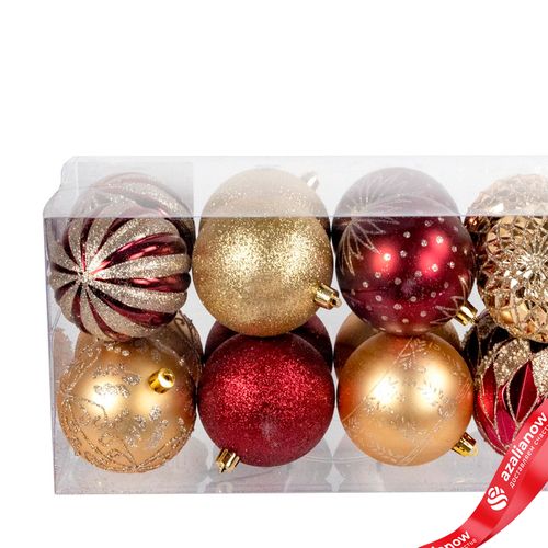 Фото 2: Набор шаров 16шт. (пластик), D8см, красный