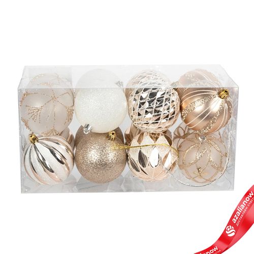 Набор шаров 16шт. (пластик), D8см, шампань