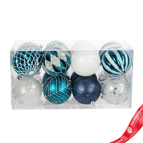 Набор шаров 16шт. (пластик), D8см, синий