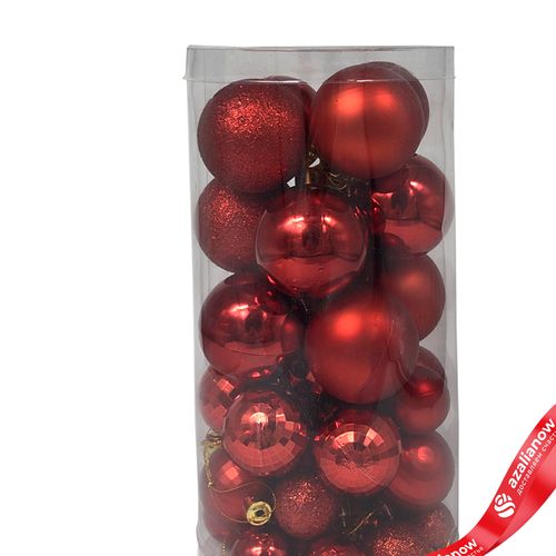 Фото 2: Набор шаров в тубе 36шт. (пластик), D3-5см, красный