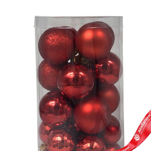 Фото 4: Набор шаров в тубе 36шт. (пластик), D3-5см, красный