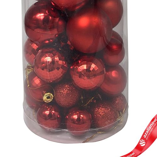 Фото 5: Набор шаров в тубе 36шт. (пластик), D3-5см, красный