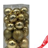 Маленькое фото 3: Набор шаров в тубе 36шт. (пластик), D3-5см, золотой