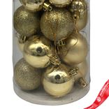 Маленькое фото 5: Набор шаров в тубе 36шт. (пластик), D3-5см, золотой