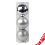 Маленькое фото 1: Набор шаров в тубе 3шт. (пластик), D10см, белый