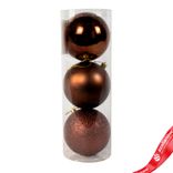 Маленькое фото 1: Набор шаров в тубе 3шт. (пластик), D10см, коричневый