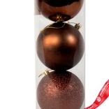 Маленькое фото 3: Набор шаров в тубе 3шт. (пластик), D10см, коричневый